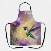 Tablier Fleurs violettes cool Hummingbird Chef Baker Women (Recto)