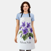 Tablier Fleurs Violettes de Février (Porté)