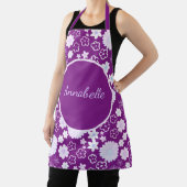 Tablier Fleurs violettes Gras Modèle Floral Fille Nommé (Insitu)