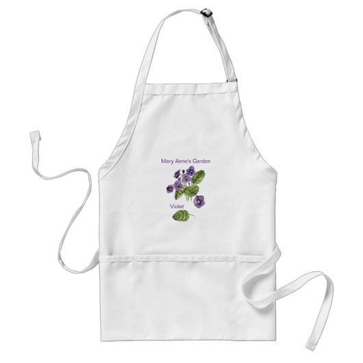 Tablier Fleurs violettes nom pourpre place Apron (Devant)