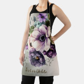 Tablier Fleurs violettes rose Or Élégant (Insitu)