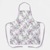 Tablier Fleurs violettes sur motif blanc (Recto)