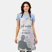 Tablier Fleurs violettes violettes de mariée et de chambre (Porté)