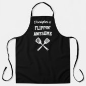 Tablier Flippin Awesome Personalized Black Grilling (Recto)