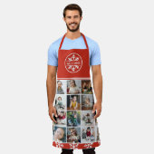 Tablier Flocon de neige blanc rouge - photo Collage Noël (Porté)