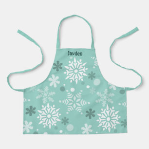 Tablier Flocon de neige en hiver Cristal Noël Turquoise-bl