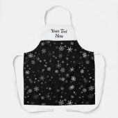 Tablier Flocon de neige noir et blanc Noël Motif (Recto)
