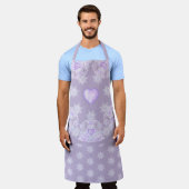 Tablier flocon de neige violet clair et coeur étincelant (Porté)