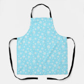 Tablier Flocons blancs sur motif d'hiver bleu clair (Recto)