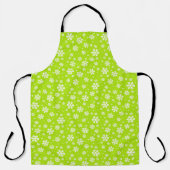 Tablier Flocons blancs sur motif vert d'hiver (Recto)