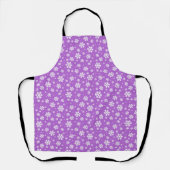 Tablier Flocons blancs sur motif violet d'hiver (Recto)