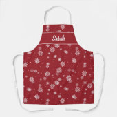 Tablier Flocons Rouges Vacances (Recto)