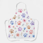 Tablier floral à empreinte de patte aquarelle – Ca (Recto)