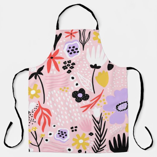 Tablier Floral Abstrait : Design Vintage créatif. (Recto)
