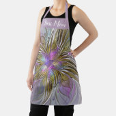 Tablier Floral Abstrait Fractal Avec Rose & Or Meilleure M (Insitu)