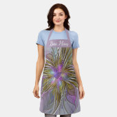 Tablier Floral Abstrait Fractal Avec Rose & Or Meilleure M (Porté)