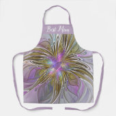 Tablier Floral Abstrait Fractal Avec Rose & Or Meilleure M (Recto)