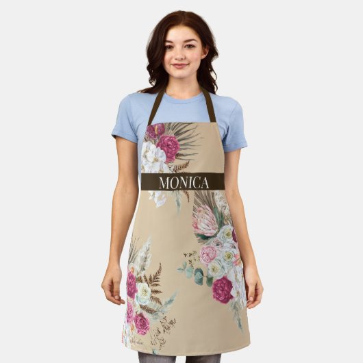 Tablier Floral Boho moderne (Porté)