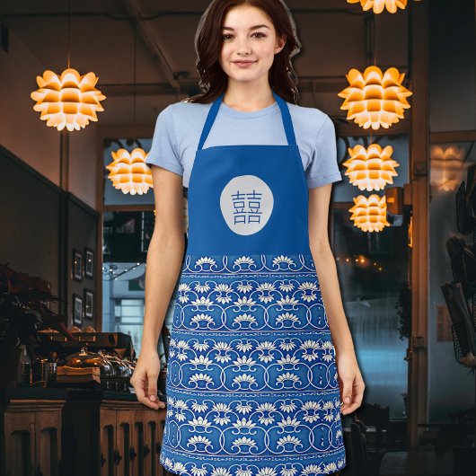 Tablier Floral chinois -double bonheur