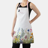 Tablier Floral d'aquarelle botanique moderne avec script (Insitu)
