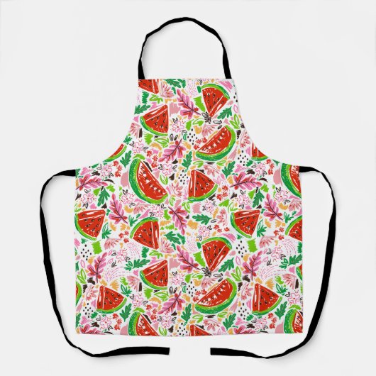 Tablier Floral de pastèque moderne (Recto)
