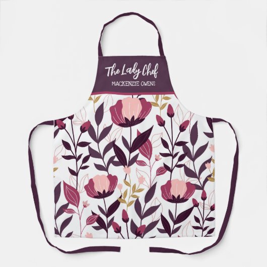 Tablier Floral d'été personnalisé fleurit femmes (Recto)