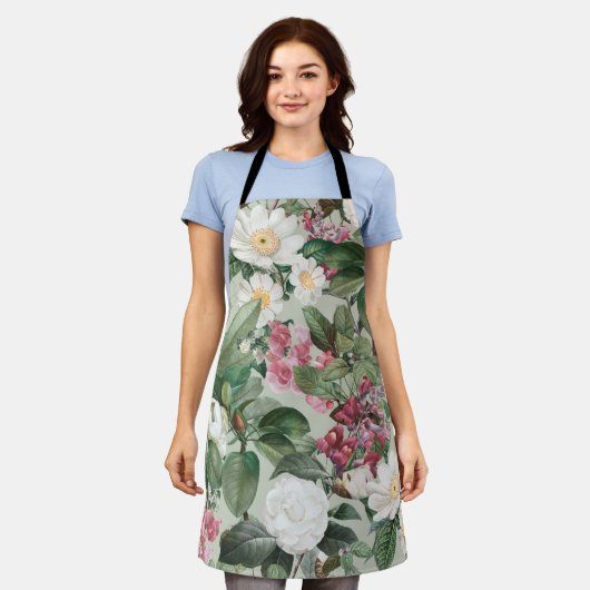 Tablier Floral esthétique (Porté)