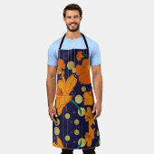 Tablier floral et bleu (Porté)