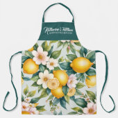 Tablier Floral Été citron citron nom personnalisé (Recto)