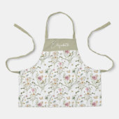 Tablier Floral Fleur sauvage Girly Personnalisé (Recto)