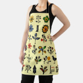 Tablier Floral folk coloré et oiseaux (Insitu)