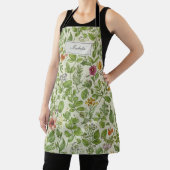 Tablier Floral Kitchen Apron, Retro Botanical Print (Insitu)