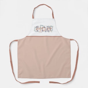 Tablier Floral Maman Fête des mères Nom personnalisé Apron