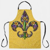 Tablier Floral Mardi Gras fleur de lis (Recto)