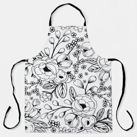 Tablier floral noir et blanc (Recto)