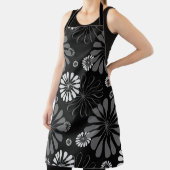 Tablier Floral noir et blanc rétro (Insitu)