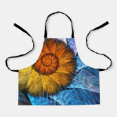 Tablier Floral Orange Bleu Jaune Art Abstrait (Recto)