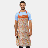 Tablier Floral Orange Personnalisé (Porté)