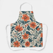 Tablier Floral Pattern of Vibrant Orange Flowers  (Recto)