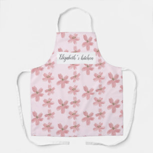 Tablier floral personnalisé - Nom personnalisé