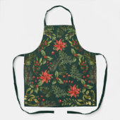 Tablier Floral Poinsettia Baies rouges Botanique (Recto)