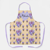 Tablier Floral Purple Viola Yellow Pansy Christmas Name (Recto)