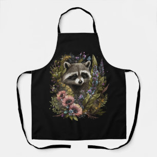Tablier Floral Raccoon Spring Nature Raccoon Love Cottag