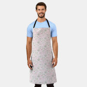 Tablier Floral rose petit pastel (Porté)
