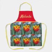 Tablier Floral Rouge Jaune Tulipe Fleur Fleurs Fleurs Apro (Recto)