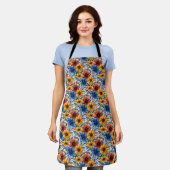 Tablier Floral rustique mode rétro motif (Porté)