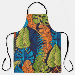 Tablier Floral seamless pattern with leaves. tropical back