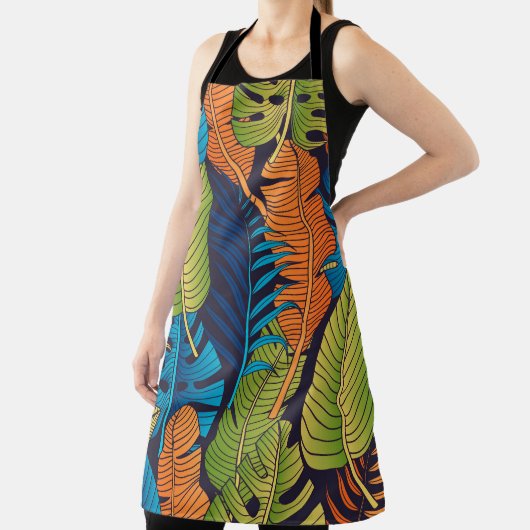 Tablier Floral seamless pattern with leaves. tropical back (Insitu)