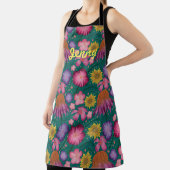 Tablier Floral Turquoise fleur sauvage personnalis (Insitu)