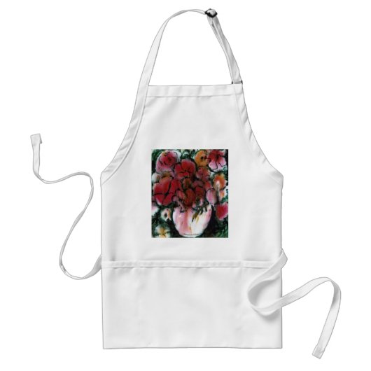 Tablier floral "Vase rose" (Devant)